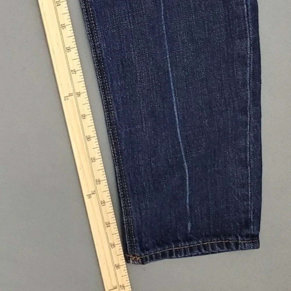 American Eagle Vintage Hi-Rise Button Fly Straight Leg Jeans Dark Wash Womens 4‎